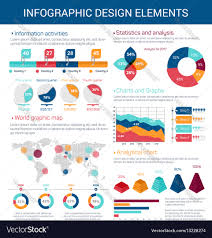 Infographic Design Elements With Map Graph Chart
