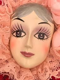 Vintage 1990s Harlequin and Lace Brooch Pin Express Brand