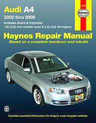 Audi A4 Sedan Avant Cabriolet 2002 2008 Haynes Repair Manual By Max Haynes Haynes Manuals N America Inc Repair Manuals Audi A4 Audi