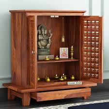 Wooden Home Temple Online In India Wooden Street Pooja Room Door Design Pooja Room Design Temple Design For Home