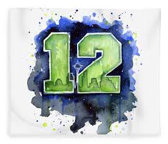 12th Man Seahawks Art Seattle Go Hawks 3d Customized Fleece Blanket