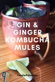 Gin Ginger Kombucha Mules Replace Ginger Beer With Ginger Kombucha For A Healthier Riff On The Classic Moscow Mu Beer Recipes Yummy Drinks Kombucha Cocktail