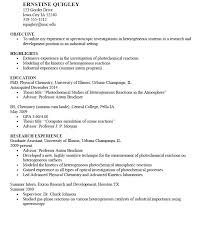 entry level phd chemist resume