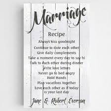 These quotes about marriage perfectly sum up what it's like to be married. Personalized Marriage Recipe Canvas Recipe For Marriage Marriage Signs Wedding Anniversary Quotes
