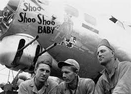 B 17g And Crew Shoo Shoo Shoo Baby Nose Art Wwii Aircraft Wwii Fighter Planes