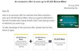 While travelling outside of the u.s. Targeted Cathay Pacific Synchrony Credit Card 65 000 Mile Bonus Doctor Of Credit