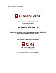 Enabling the islamic economy is the primary goal of this world leader in islamic finance. Cimb Islamic Bank Berhad Im Dated 18 December 2017 Pdf Strictly Private Confidential Cimb Islamic Bank Berhad Company No 671380 H Information Course Hero