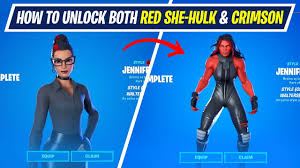 Fortnite chapter 2 season 4 has been released alongside a new battle pass. Complete Guide How To Unlock Crimson Jennifer Walters And Red She Hulk Style In Fortnite Season 4 Youtube