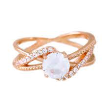 Honor your pledge of love with a diamond or gemstone promise ring. Amazon Com Barogirl Promise Ring Rose Gold Engagement Wedding Bands For Women Cubic Zirconia 8 Clothing Shoes Jewelry