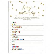 It features a print out with 10 emoji. Emoji Pictionary Baby Shower Game For Zoom Printable Fillable Pdf Template Littlesizzle