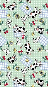 Pin By Ayla Rand On Cow Embroidery Cow Print Wallpaper Doodle Illustration Printing On Fabric