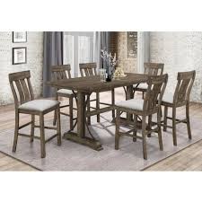 This version of the rectangular counter height is in the hewned maple variant and sized to seat up to six. Rent To Own Crown Mark Inc 7 Piece Quincy Counter Height Dining Set With 6 Chairs At Aaron S Today