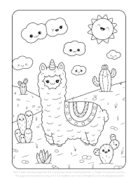 Free Kawaii Llama Printable Colouring Page In 2020 Mermaid Coloring Pages Unicorn Coloring Pages Free Coloring Pages