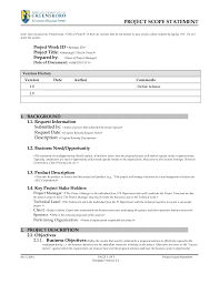 Project scope statement template v2.3