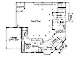 With a stucco exterior, many of exposed beams may jut out through the stucco. Entry Single Story Mediterranean House Plans Courtyard Spanish Style Home With Colonial French Landandplan