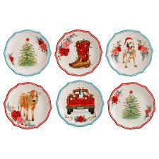 Serve stuffed mushrooms, crostini ideas, dips and more as part of your delicious spread. The Pioneer Woman Holiday Novelty 6 5 Inch Appetizer Plates Set Of 6 Walmart Com Walmart Com