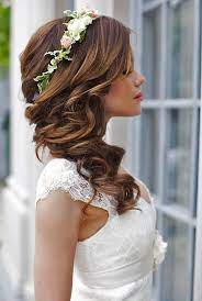40 Gorgeous Side Swept Wedding Hairstyles Wedding Hairstyles For Long Hair Long Hair Styles Flower Crown Hairstyle