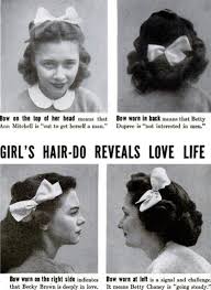 Check spelling or type a new query. What Does Your Bow Say About Your Beau 1940s Hairstyles Revealed About A Girl S Love Life Vintage Everyday