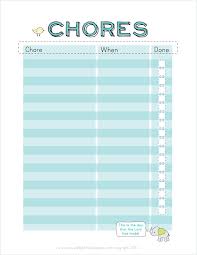 free printable chore charts for kids fab n free