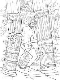 More than 14,000 coloring pages. Samson Pushing Down Pillars Coloring Page Free Printable Coloring Pages Sunday School Coloring Pages Bible Coloring Pages Bible Coloring