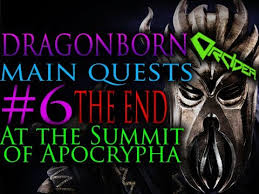 (1) place the gnashing blades book on the pedestal that has a picture of an opened jaw (2) place the delving pincers book on the pedestal with the picture of two pincer claws all together for the dragonborn to pick up the last expression of the intensity of the. Skyrim Dragonborn 6 At The Summit Of Apocrypha Main Quests Walkthrough Youtube