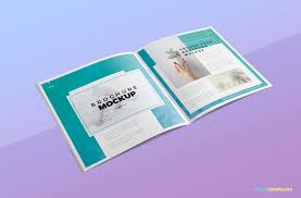 The best catalog mockup with paper clips floating in the air. Free Square Brochure Mockup Zippypixels