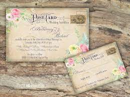 Personalised Vintage Postcard Pastel Floral Wedding Invitations Packs Of 10 Ebay Wedding Invitations Uk Homemade Wedding Invitations Postcard Wedding Invitation