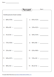Percent Of A Whole Number Pre Algebra Worksheets Fractions Worksheets Algebra Worksheets