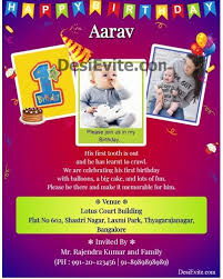 Children's birthday card invitation template. Free 1st Birthday Invitation Card Online Invitations