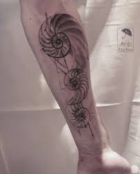 In geometric or mandala style tattoo ideas then recurring patterns that play off the main design and fit into a larger pattern help the tattoo grow outward from a central point or help in creating 3d visual effects. Blackwork Shell Shell Tattoo Geometric Tattoo Geometric Abstract Design Abstract Ta Abstract Tattoo Geometric Tattoo Inspiration Geometric Sleeve Tattoo