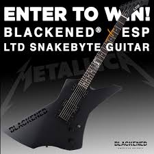 Blackened is a blend of sourced bourbon and rye aged for about eight years that has been finished in black brandy casks to the low hertz frequencies of metallica's music through the black. Win A Custom Blackened X Esp Ltd Snakebyte Guitar Revolver Worldwide Giveaways