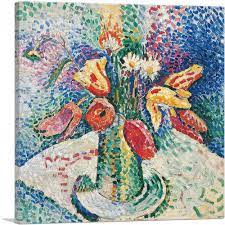 The vases and flowers painted in this style are not as elaborate as those painted in lower bavaria but are still rather pretty. Amazon Com Artcanvas Tulips And Flowers In Vase 1905 Canvas Art Print By Henri Matisse 18 X 18 0 75 Deep Posters Prints