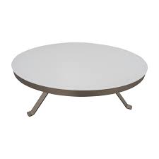 Handmade in indonesia using abaca, a sustainable material derived from banana leaves, this intricate coffee table combines contemporary style with natural, organic elements. 88 Off Boconcept Bo Concept White Round Coffee Table Tables