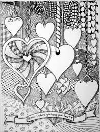 Zentangle Expressions Zentangle Home Is Where You Hang Your Heart Zentangle Drawings Zentangle Artwork Love Coloring Pages