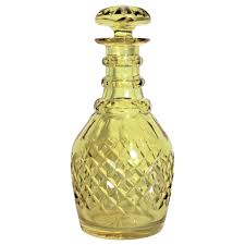 【liquor dispenser and carrier】diverse alcohol dispenser bottles shots give the perfect measure each time, neat and elegant way of. Antique Diamond Cut Crystal Yellow Glass Liquor Decanter Or Bottle For Sale At 1stdibs