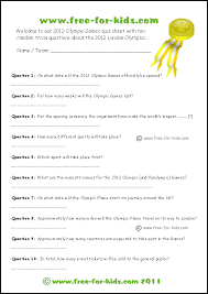 2012 Olympics Quiz Sheet Www Free For Kids Com