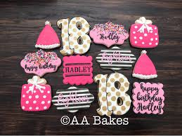 18th Birthday Cookie Cake Ideas 18th Birthday Party Cookies By Aabakes 18th Birthday Party 18th Birthday Birthday Decorations Kids