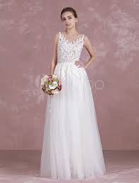 Sie können zwischen langen oder kurzen brautkleidern, strandhochzeitskleidern, brautkleidern in übergrößen, erschwinglichen. Boho Beach Strand Brautkleider 2021 Brautkleid Beach Strand Brautkleid Illusion Spitze Tull Armellose Applikation Eine Linie Scharpe Stock Lange Brautkleid Milanoo Milanoo Com