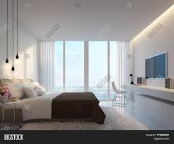 Centre modern furniture around a cubic rug. Modern White Bedroom Image Photo Free Trial Bigstock