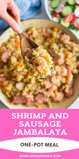 Shrimp Sausage Jambalaya In 2021 Louisiana Cuisine Shrimp And Sausage Jambalaya Sausage Jambalaya Recipe
