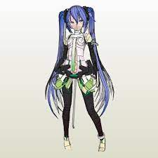 Based In Append Bank Voice Version This Is The Paper Model Of Hatsune Miku Character From Vocaloid 2 Singing Voice Synth Paper Models Hatsune Miku Hatsune
