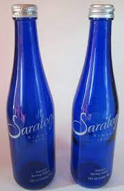 Cobalt Blue Glass Bottle Saratoga Spring Sparkling Water Jar Vintage Usa Set Of 2 Blue Glass Bottles Glass Bottles Bottle