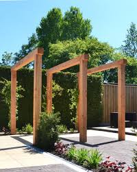 Amenagement Jardin Paysager Terrasse Pergola Bois 3 Poutres Amenagement Jardin Paysager Amenagement Jardin Jardin Paysager