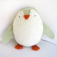 Honeydew Green Penguin Recycled Wool Plush Toy By Sighfoo On Etsy 18 00 Felt Christmas Ornaments Felt Ornaments Felt Christmas