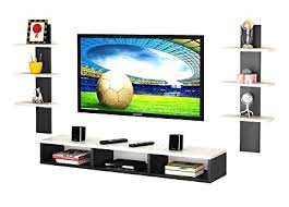 Wood tv stand cabinet for tvs up to 50, 120cm media entertainment center console storage cabinet with doors wood legs, living room sideboard cupboard unit. Dime Store Wooden Wall Mounted Tv Unit Tv Cabinet For Wall Tv Stand For Wall Tv Stand Unit Wall Shelf For Living Room Set Top Box Stand Large White Shelves Amazon In