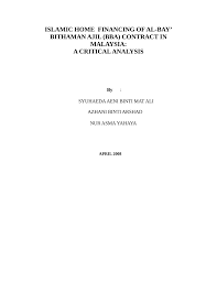 Use our home financing scheme for a wide range of purposes in other words, the customer will pay ijarah rentals to the bank over the period of finance. Pdf Islamic Home Financing Of Al Bay Bithaman Ajil Bba Contract In Malaysia A Critical Analysis