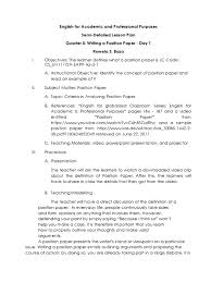 Or loose, position paper instructions about how they want the paper formatted. Week 11 14 Writing Position Papers Kyoto Protocol Lesson Plan