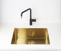Whether you install gold bathroom faucets, or decide to go with a different finish, brushed gold accessories complement nearly any bathroom fixture. Gold Brass Stainless Steel Sink Flush Mount Alveus Monarch Quadrix 50 Gold Olif