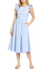 Nordstrom 1901 Ruffle Fit Flare Midi Dress Nordstrom Dresses Fashion Midi Dress