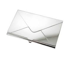 Montblanc sartorial hard shell steel business card holder black leather 116390. Silver Envelope Business Card Holder Theonlinegiftscompany